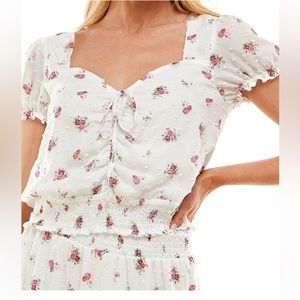 NWT💐Floral blousy top by Ultra Flirt - have matching skirt in shop, JuniorS-XL